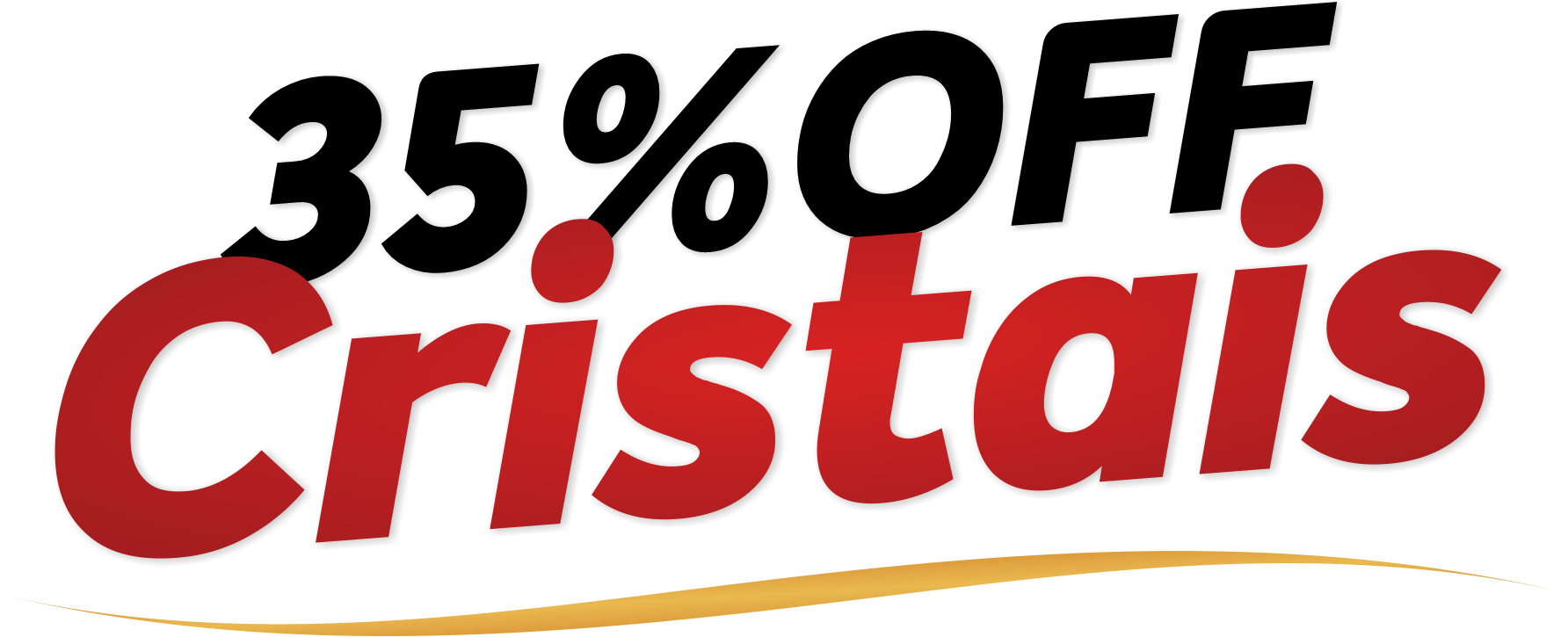 Banner com desconto de 35% em cristais